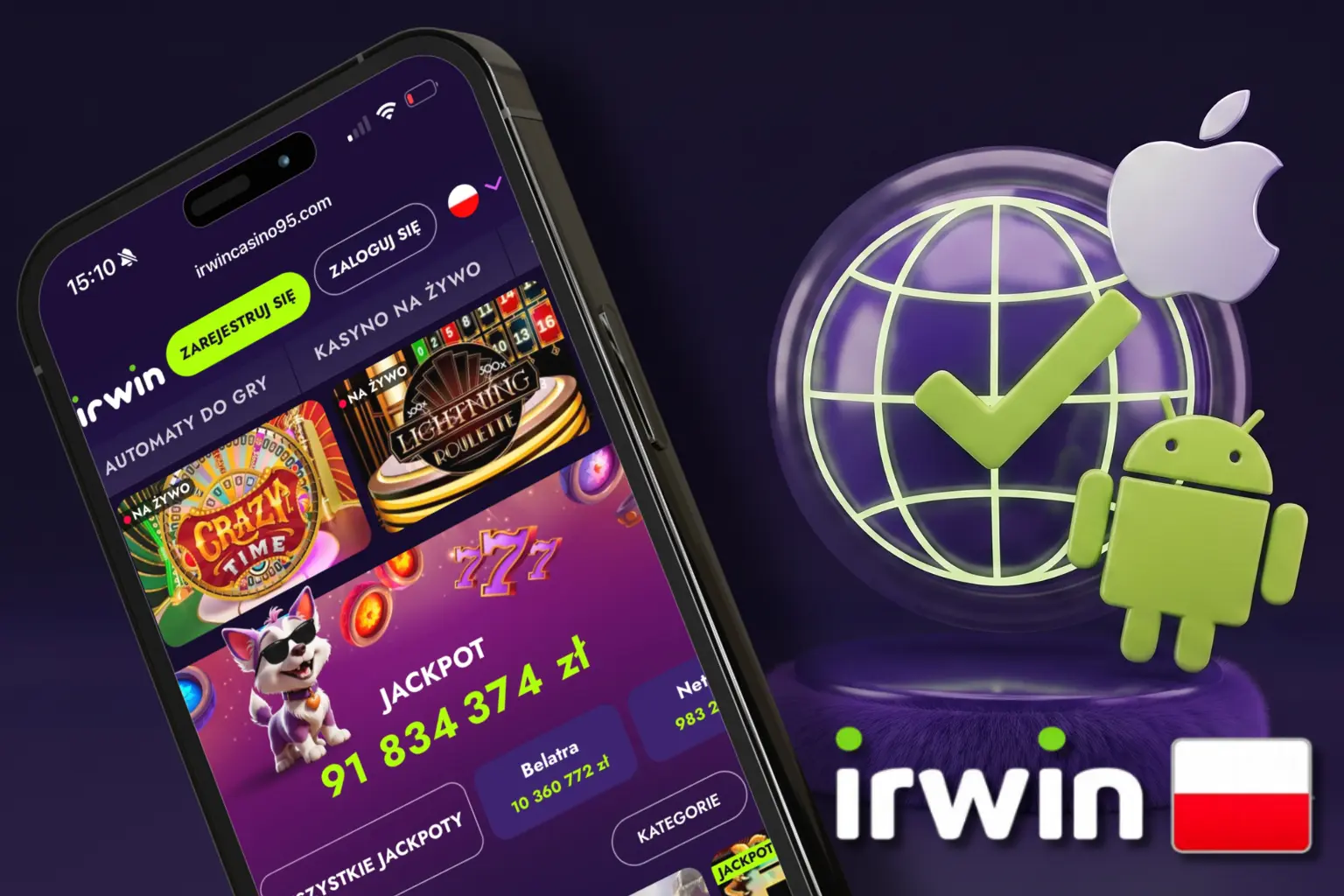 Mobilne Irwin Casino na smartfony i tablety